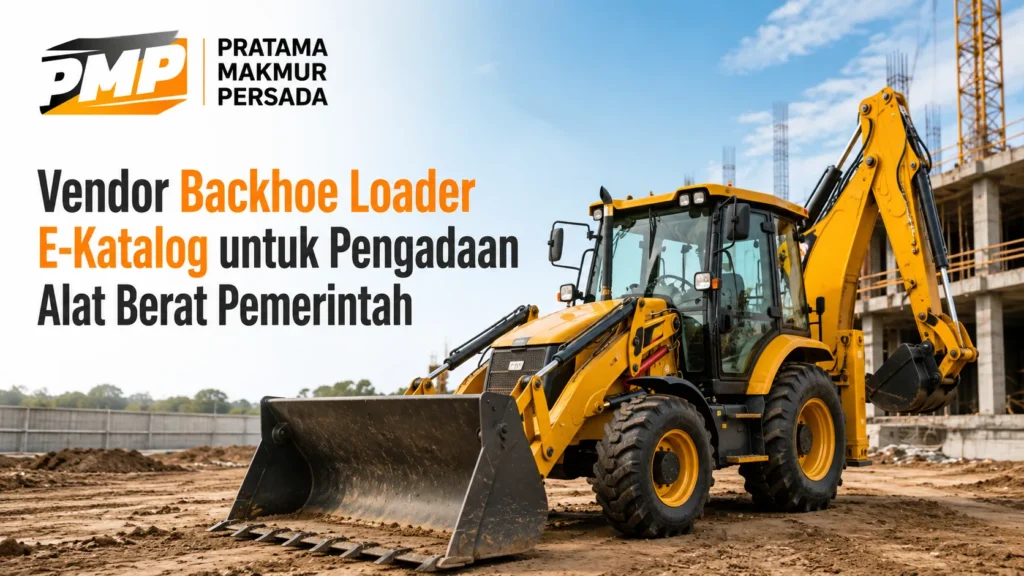 Vendor Backhoe Loader E-Katalog untuk pengadaan alat berat pemerintah melalui Pratama Makmur Persada.