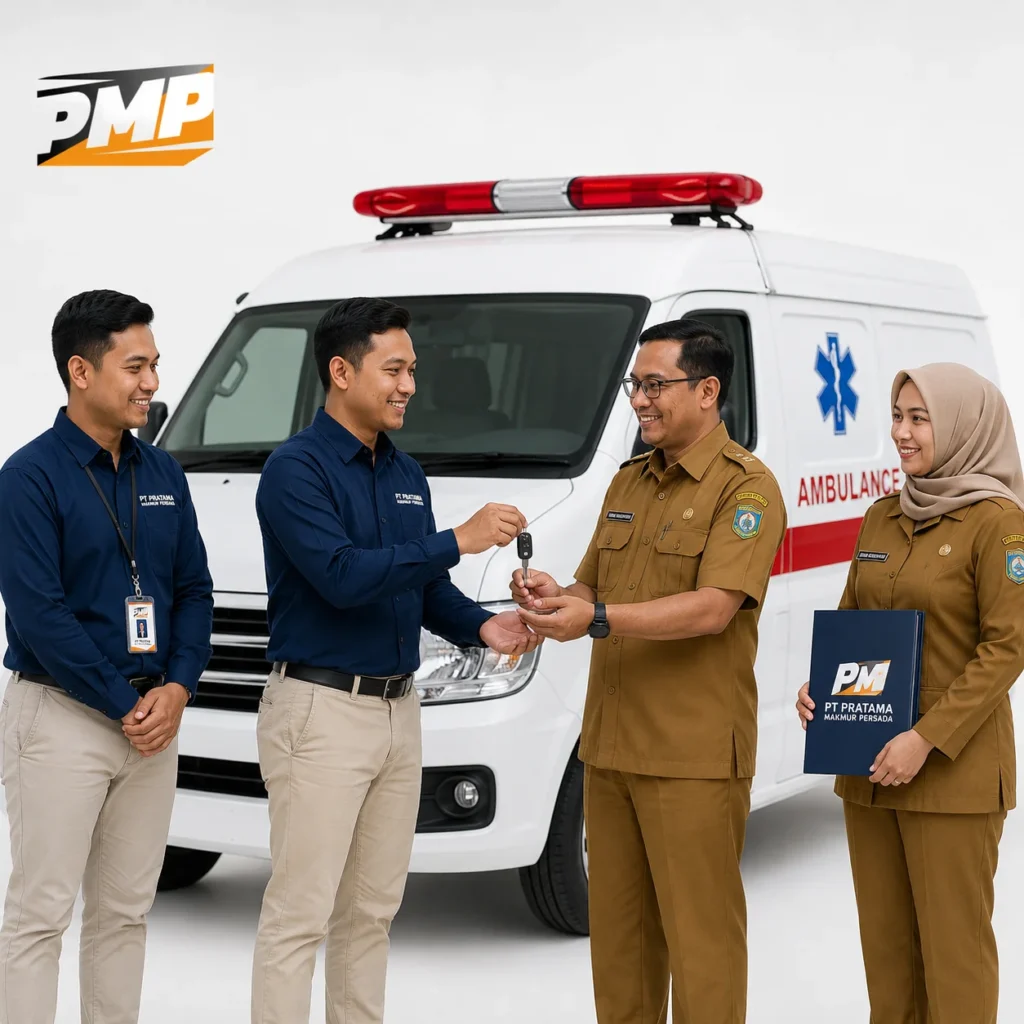 tim PT Pratama Makmur Persada serah terima unit ambulance ke dinas kesehatan mitra pemerintah